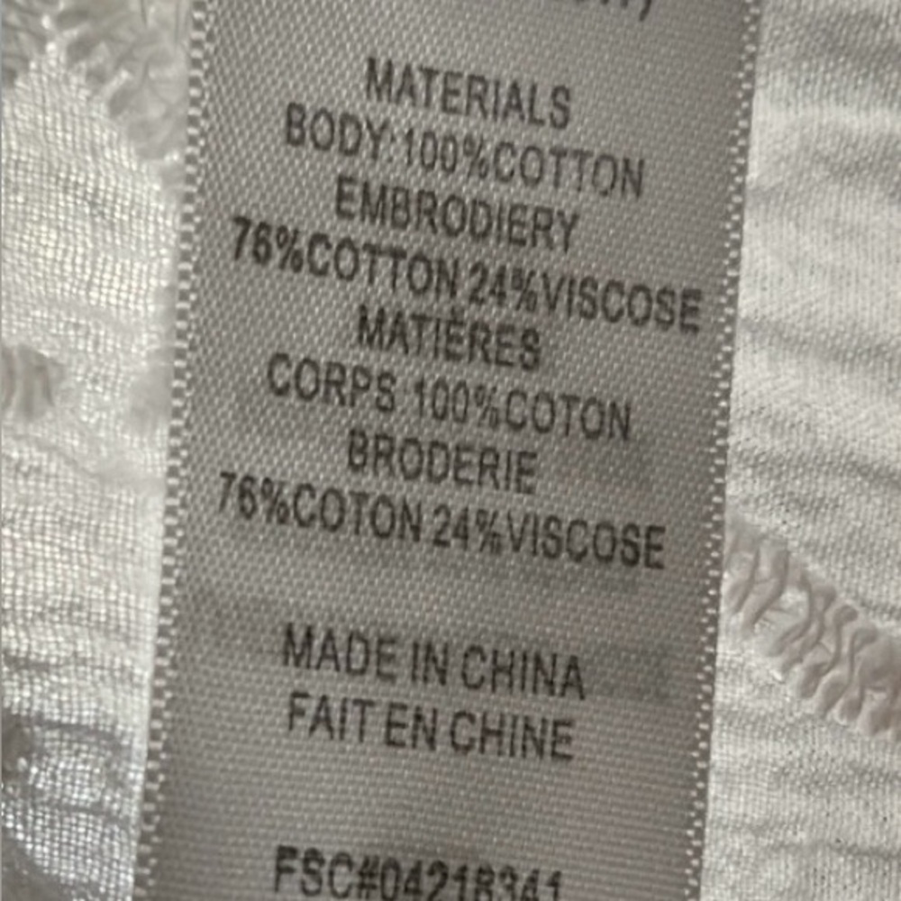 Beautiful Mark 100% Cotton Embroidered White Women’s Top Like New 1X Plus - Picture 9 of 11